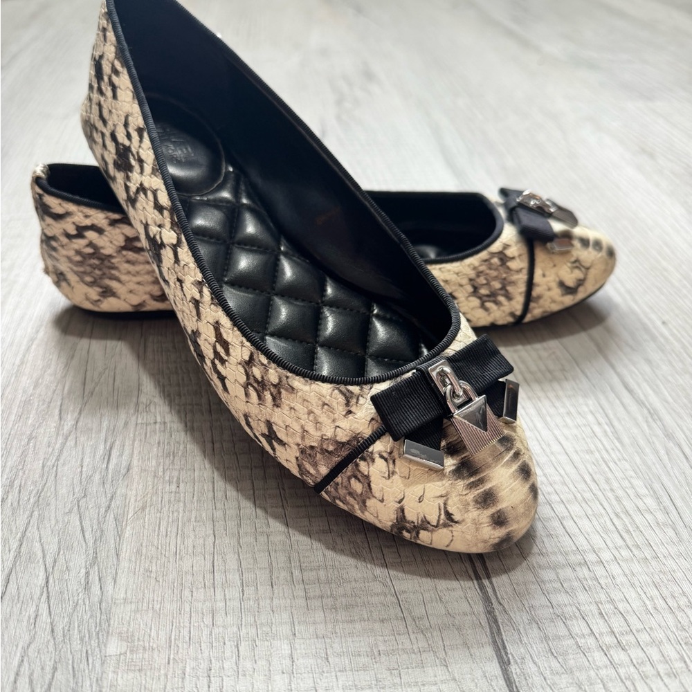 Snakeskin Patterned Ballet Flats